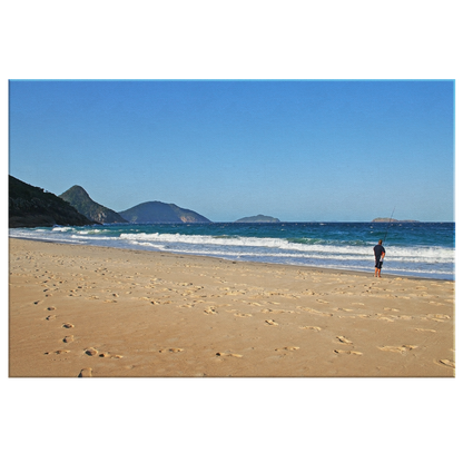 Early morning fishing on Zenith Beach. Canvas Print.